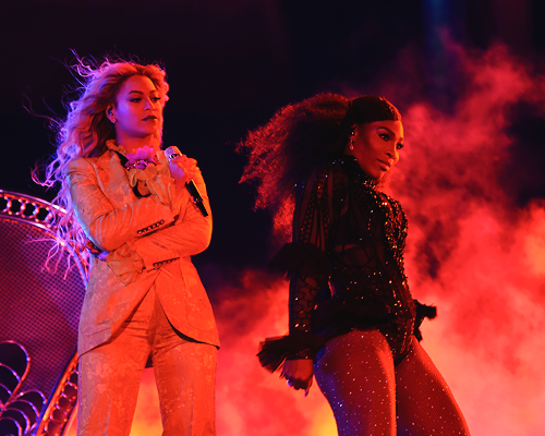 mcavoys:     Beyoncé and Serena Williams perform on stage during closing night of