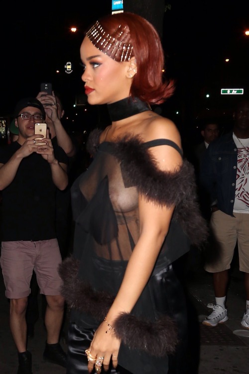 : Rihanna - see-thru top at party in NYC. (05/04/15)