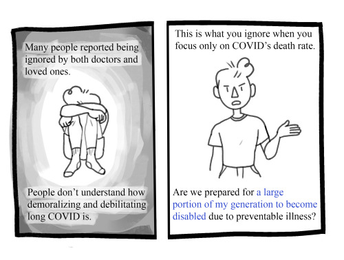 vitariesocks:vitariesocks:  More about long COVID by a young person with long COVID. Inspired by the stories of hundreds of COVID long-haulers. A sequel to this comic on my long COVID symptoms. Ko-Fi (ID under the cut) Keep reading   Reblogging this comic