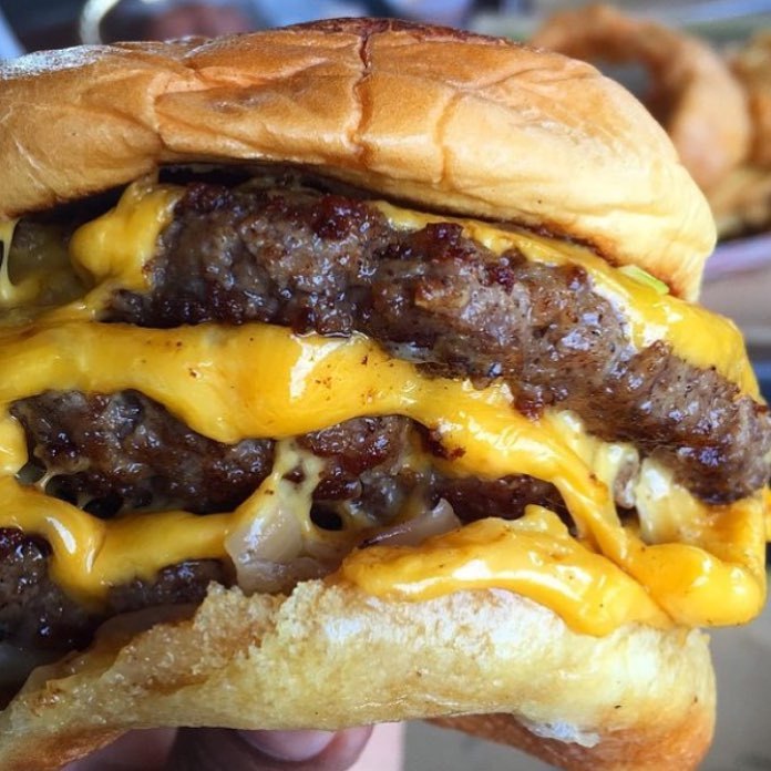 let-the-baking-begin:  yummyfoooooood:  Triple Cheeseburger  Crave more here ~ Let