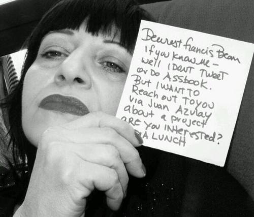 Lydia Lunch calling Frances Bean&hellip; the messenger&rsquo;s last resort. ” oh hey L