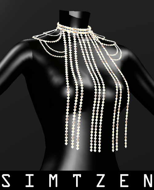 CC : Rhinestones Body Chain Accessory 02- New mesh- 20 Swatches- All LODs available- Teen to Elders-