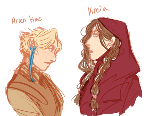 iovitus:Arren &amp; Kreia doodles (when they were younger), i’m kinda against the whole idea that ar