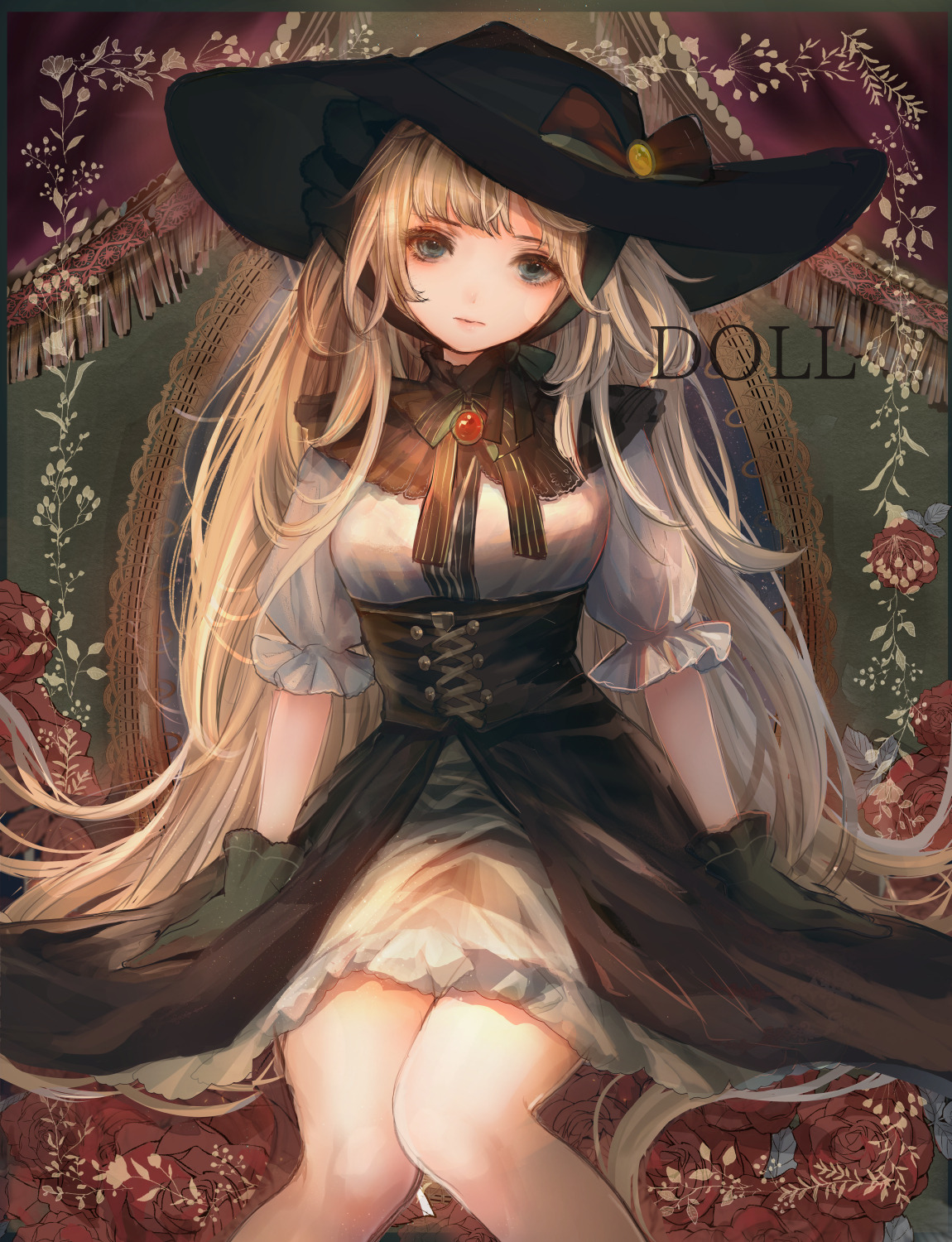 帽子姫 背景あり版 女の子 イラスト 創作 少女 絵 帽子姫 背景あり版 女の子 イラスト 創作 少女 絵