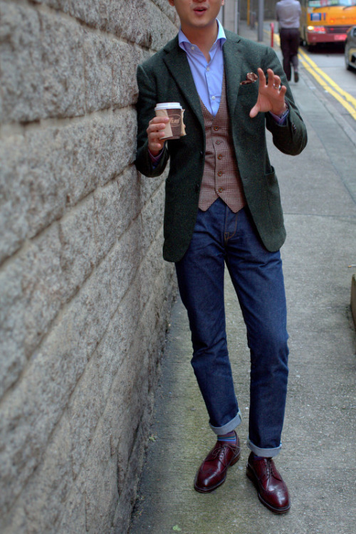lnsee:Rugged Fineries by the Armoury:Ring Jacket Tweed Jacket in Green DonegalRing Jacket Tweed Vest