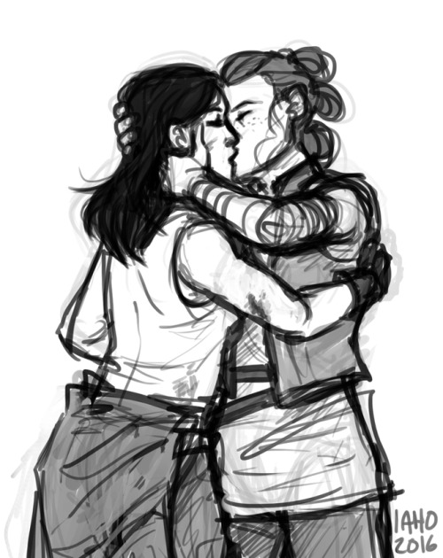leechbrain:so anyway my sketch turned into jess/rey whoops