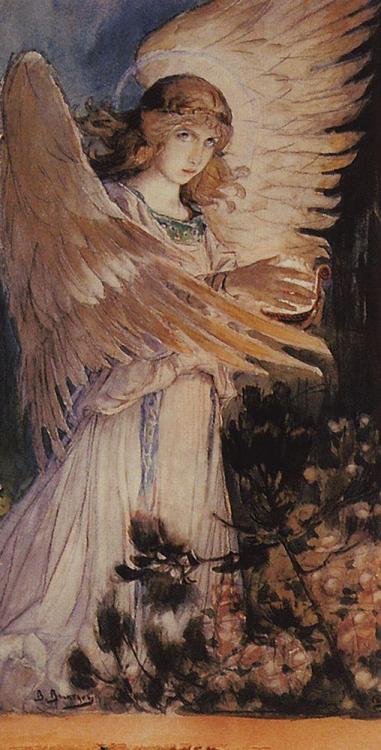 viktor-vasnetsov:  Angel with a lamp, 1896,