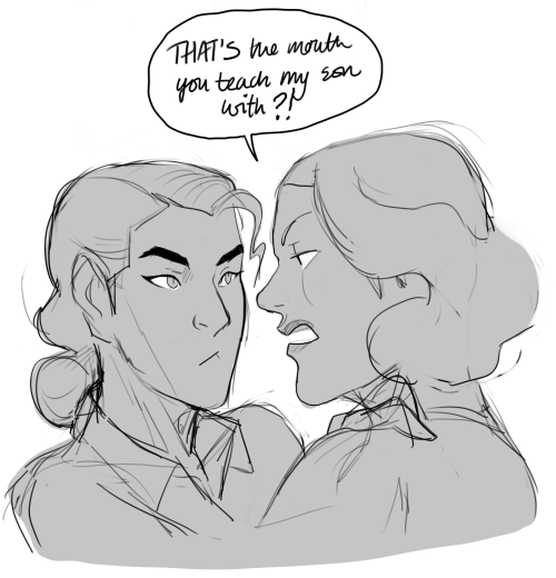 SO UH ladynoblesong’s SINGLE PARENT!LIN AND TEACHER!KUVIRA Mako is a little shit and Kuvira ca