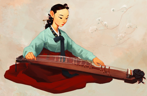 Gayageum. Decided to add more to the portrait from before. This is for the 2020 LA heritage month ca