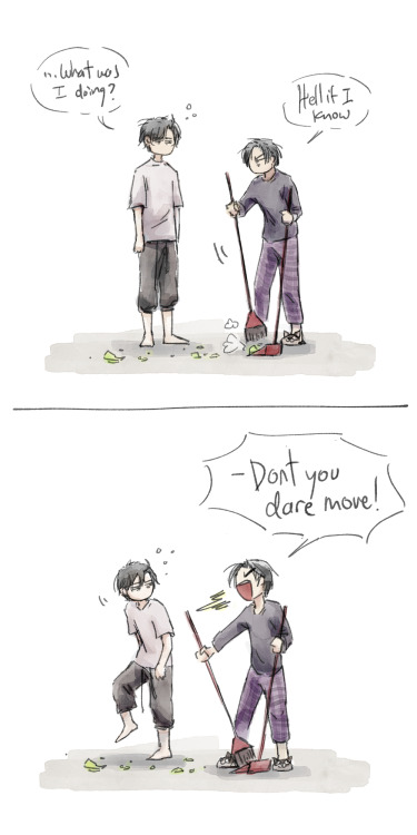 mxtxdoodles: I read a cute modern yunmeng bros one shot and I ended up doodling a few scenes…