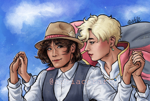 redraw of Howl’s Moving Castle scene