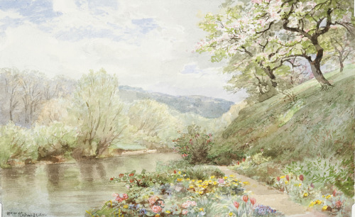 thusreluctant:Fidelia Bridges’ Garden by William Trost Richards