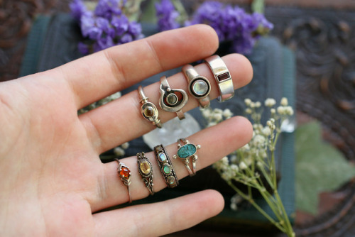 Beautiful vintage genuine silver rings with gemstones are available at my Etsy Shop - Sedna 90377