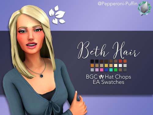 pepperoni-puffin: Beth Hair A new hair for you all! I don’t know why but I think the preview model k