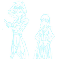 Sketch of the next Ask-Human-Tavi update!  I love the RO costumes but I hate them. Coloring this is gonna be hell