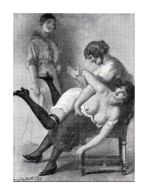 agracier:  illustrations by Louis Malteste for a French spanking novel …