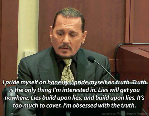 theroseinthedarkness: Johnny’s testimony in the defamation trial