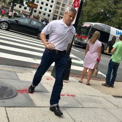 daddiesonthego:  Business Casual Silver Fox Daddy making his way back to the office with his food trucks lunch.