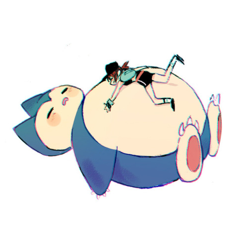 brittsart:Just a girl and her snorlax!