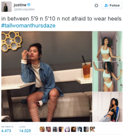hustleinatrap: #TallWomanThursdaze celebrates perfection of women of all heights and sizes. Stereotypes go to hell! No matter what society tells us, we are awesome! 