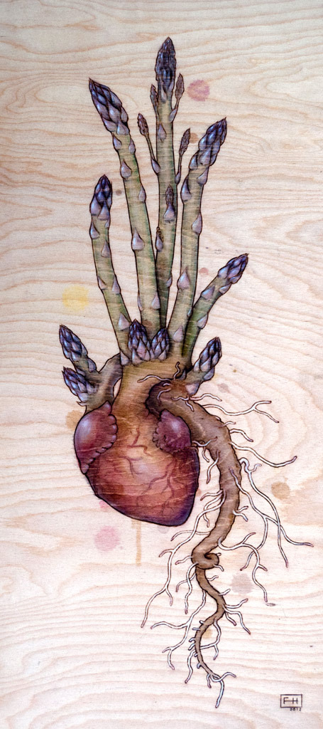 lohrien:  Illustrations by Fay Helfer  (pyrography and pastel on wood)