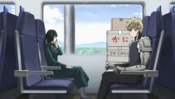 aitaikimochi:  One Punch Man Vol. 5 DVD OVA spoiler screenshots have been leaked! Seems like Genos ends up in the same bullet train as Fubuki, gets a call that there’s a bomb on the train, tries to stop the train while Fubuki disarms the bomb, only