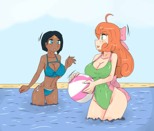 Water proof Penny and Ciel havign a day at the beach