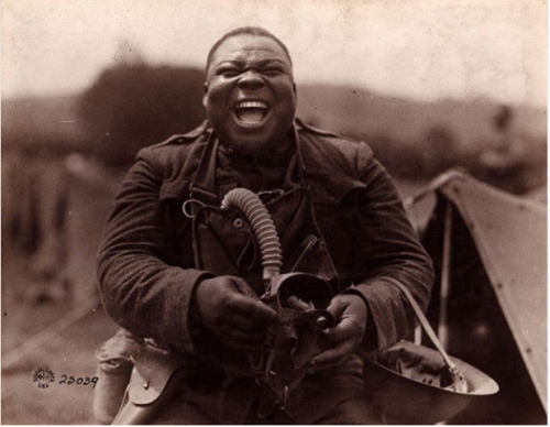 historicaltimes:“Big Nims” of the 3rd Battalion, 366th Infantry, who found great amusement in contem