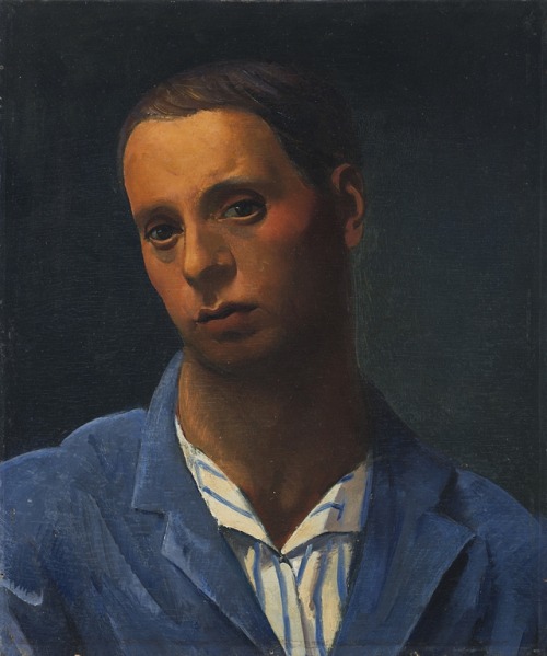 thunderstruck9:Achille Funi (Italian, 1890-1972), Autoritratto [Self-Portrait], 1921. Oil on board, 36 x 32 cm