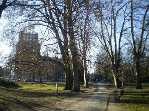 Wroclaw, Poland - autumn in Slowacki’s park, feat.: old post building (fot.1) and Rotunda (a round m