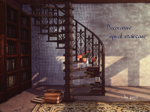 serenebluesims:  Decorative spiral staircase for SIms4   by pocci This is not a functional