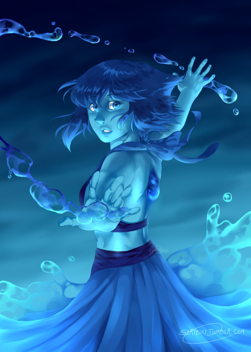 sarybuu:Water angel. She’s so blue. <3Lapis Lazuli from Steven Ubiverse/Rebecca SugarArt by mysel
