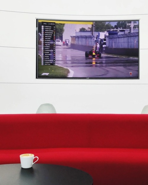 caffeinegalore:  Drinking coffee and watching Formula One whilst making a barista training manual - not a bad afternoon. 🏎☕️ (at McLaren Technology Group)