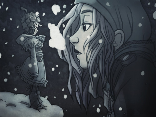 artofemilyo:  Snow Fairy Started off as a drawing of a pinecone and turned into THIS. o___o;;