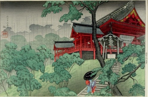 wonderlartcafe:Artist: Takahashi Hiroaki Title: Kiyomizu Temple, Ueno (Ueno Kiyomizu-dô), Taishô to 