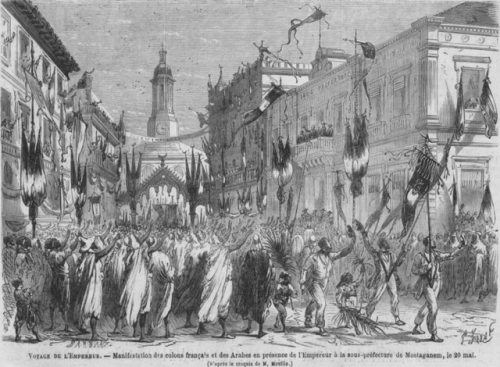 Napoleon III greets “French colonists and Arabs” on a visit to Algeria in 1865. Algeria 