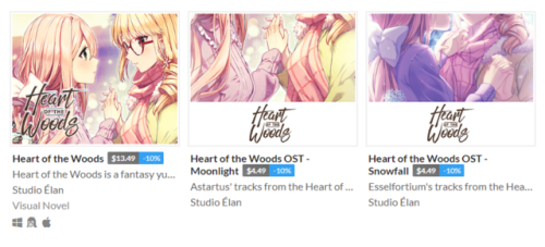 vnstudioelan:Heart of the Woods is now available on itch.io! Get it bundled with the OST for 10% off