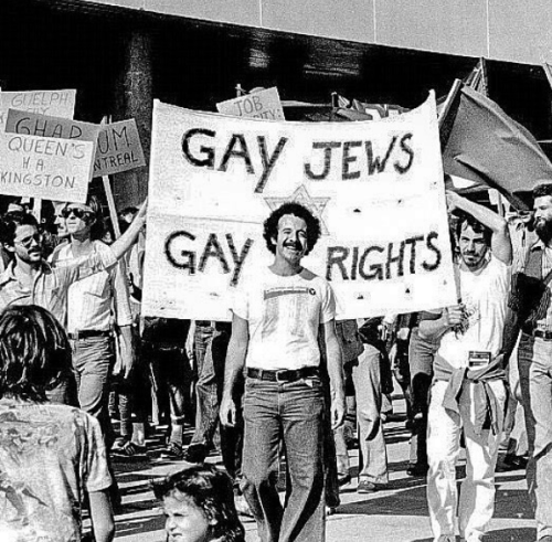 bi-trans-alliance:“GAY JEWS – GAY RIGHTS,” Harvey Hamburg (front, center) and other activists partic