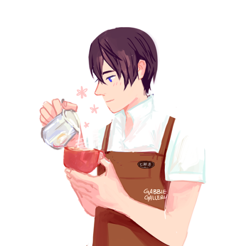 gabbiegallery: Haru winning the heart of his boyfriend with his pro latte art skills + fancy cookies