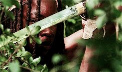 mllebennet:  twd meme -  two weapons [½]  ↳ Michonne’s Katana  
