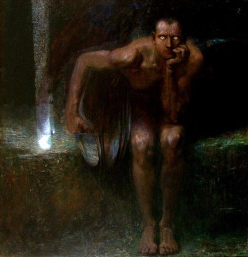 drencrome:  ritualcircle:  Franz von Stuck - Lucifer (1890)  .