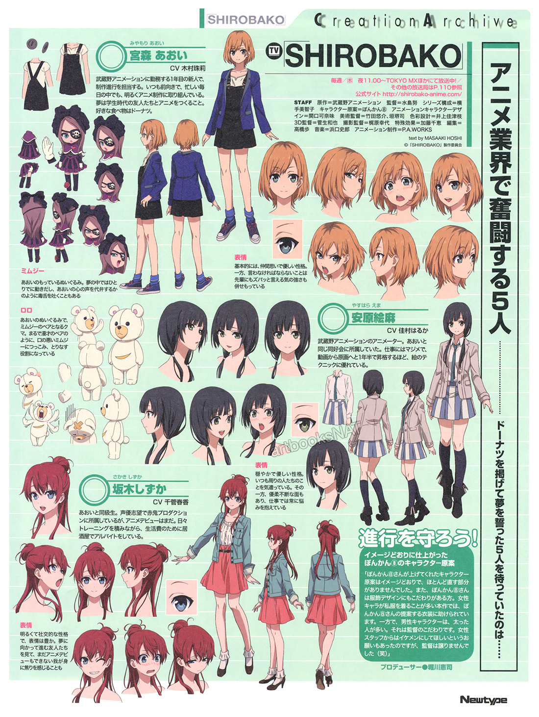Artbooksnat Shirobako Animation Character Designs