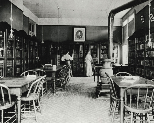 cincylibrary: Public Library of Cincinnati and Hamilton County, Harrison branch interior, circa 1900