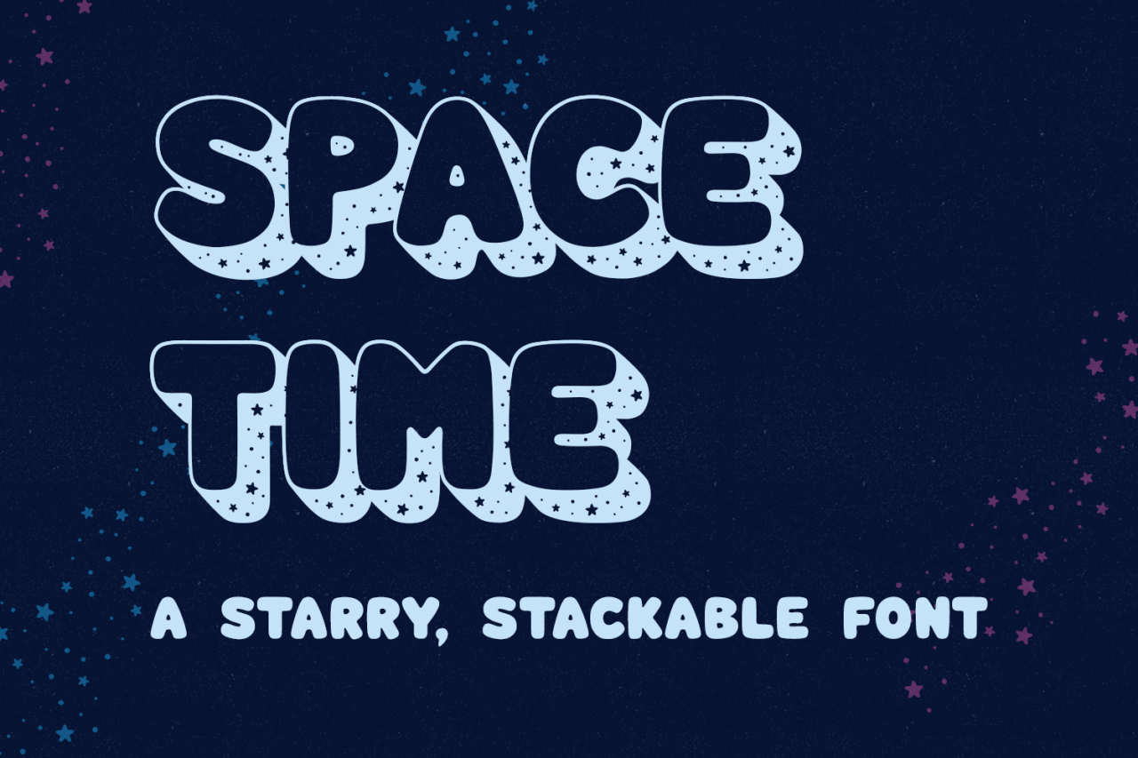 Space Time Font Poster