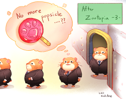 mushstone:    After Zootopia (***little bit spoiler alert) - 3   The biggest victim of this Zootopia : Mr. Lemming“I can’t eat anymore popsicles…? My after work joy is gone..!!”How sad.   
