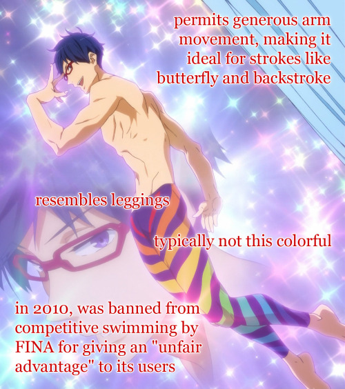 animangacouture:Types of Competitive Swimsuits for Menft. the Iwatobi High School Swim ClubEven thou