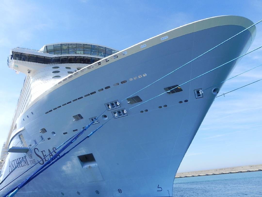 This is #AnthemOfTheSeas in #Civitavecchia port and this shot is mine! She looked massive, imperious, amazing!@royalcaribbean#RoyalCaribbean #crazycruises#crociere #crociera #cruiselife #cruiseship #picoftheday #cruise #bloggers #cruisebloggers...