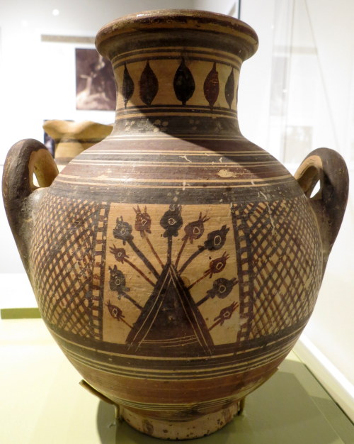 barnsburntdownnow:Amphora (with opium poppy seed capsules)Cypro-Geometric II, ca. 6000-480 BCE, from