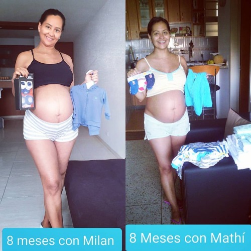#Repost @paolaatc. Preggo belly compare . . #embarazo #8meses #8mesesdeembarazo #dulceespera #8month
