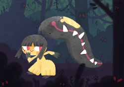 igorcanova:  more collab art, Mawile and Dunsparce these two are more recent and better reflect my style right now i think :) 